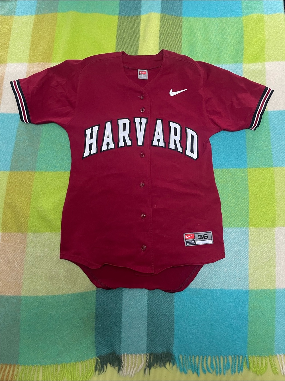 Nike Harvard Crimson Baseball Burgundy Team Issued Ivy League Jersey Men’s